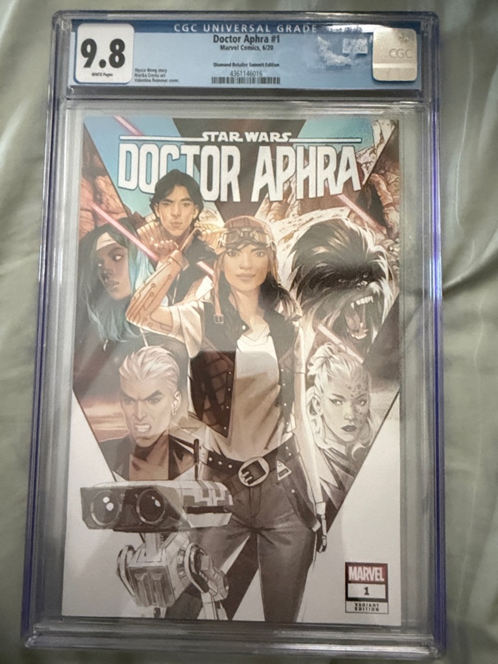 Marvel Doctor Aphra #1 Variant Cover – Black, White, Light Blue Accents